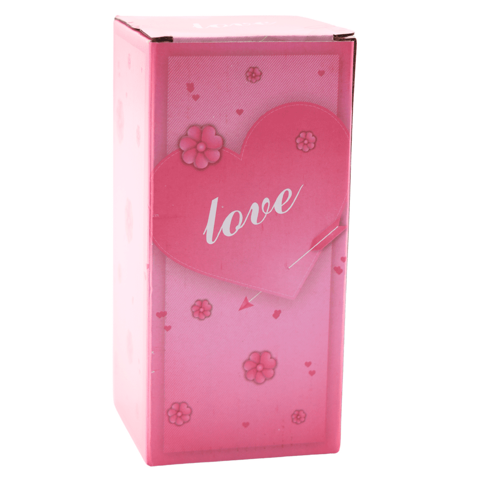 Wieczna Róża w Kopule z Oświetleniem LED Czerwona z Serduszkiem 18,5x8cm - obrazek 3