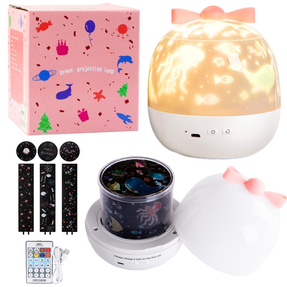 Projektor Gwiazd Dla Dzieci Lampka Nocna 6 Wymiennych Projekcji