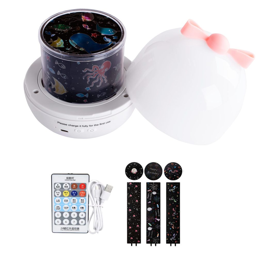 Projektor Gwiazd Dla Dzieci Lampka Nocna 6 Wymiennych Projekcji - obrazek 2