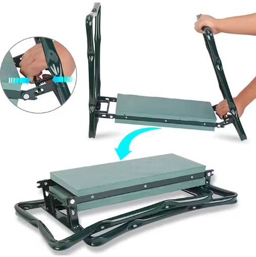 Klęcznik Ogrodowy Taboret Krzesełko Składane Z Przybornikiem 3w1 - obrazek 5