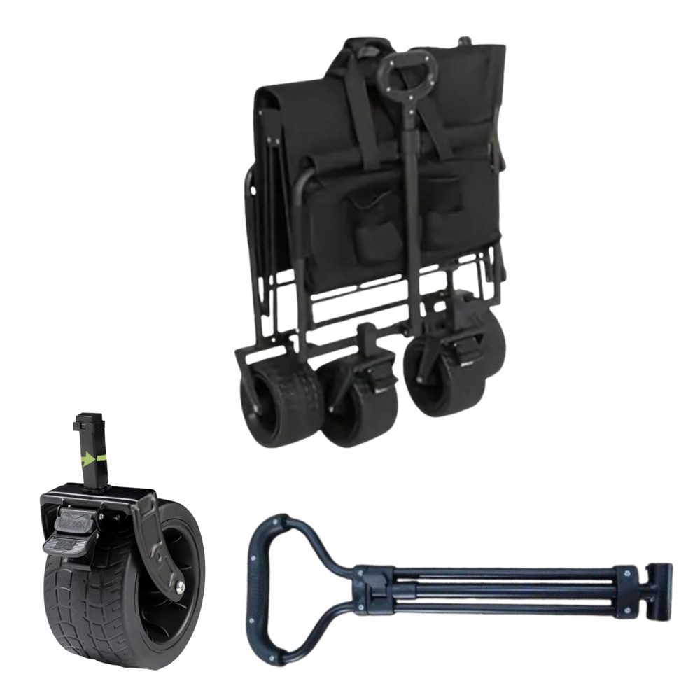 Wózek Ogrodowy Plażowy Transportowy Składany Czarny 120L - obrazek 4