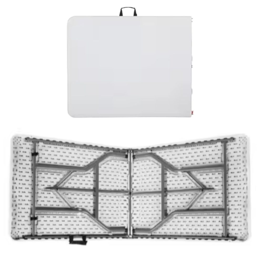 Stół Składany Z Blokadą Cateringowy Bankietowy Stolik Biały 180 x 74 cm - obrazek 3