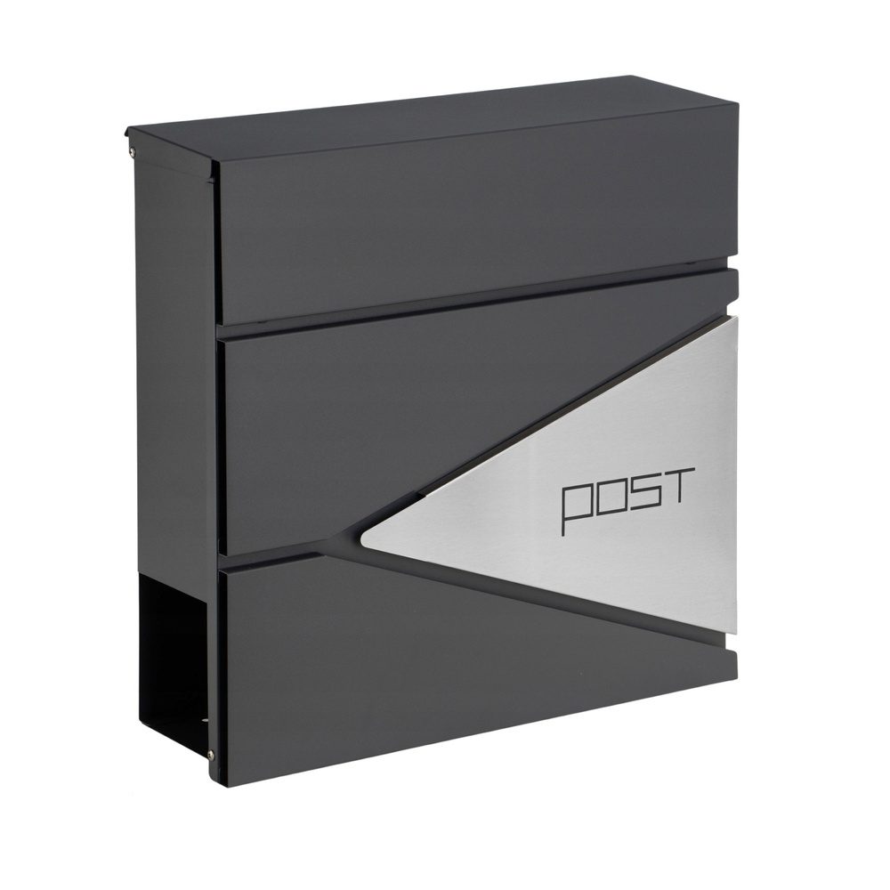 Duża Skrzynka Pocztowa Na Listy Gazety Antracytowa Napis POST 37x37x10,5 cm - obrazek 5