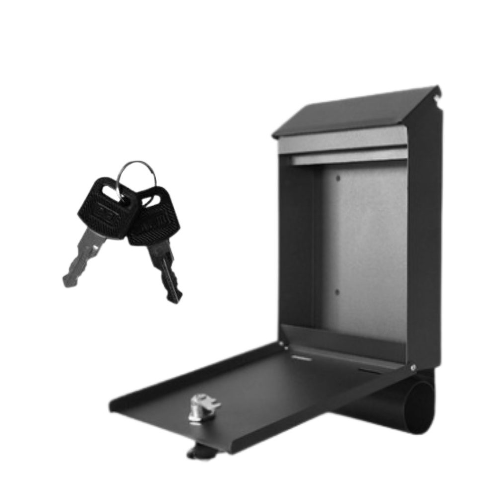 Skrzynka Pocztowa Na Listy Gazety Stal Ocynkowana Czarna 32,5x22,5x9,5cm - obrazek 2