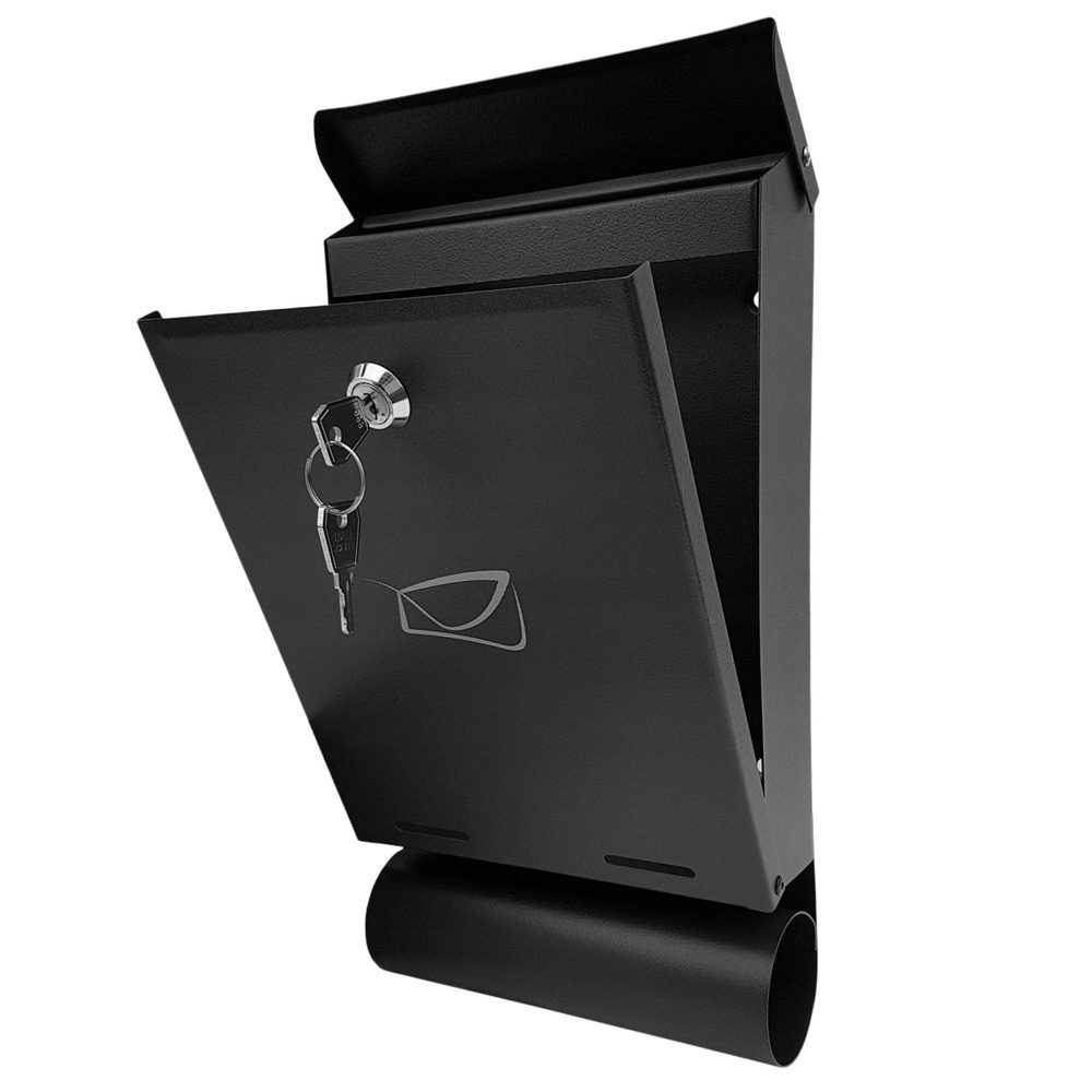 Skrzynka Pocztowa Na Listy Gazety Stal Ocynkowana Czarna 32,5x22,5x9,5cm - obrazek 4