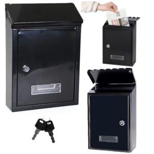 Skrzynka Pocztowa Na Listy Stal Ocynkowana Czarna 26,5x18,5x6,5cm