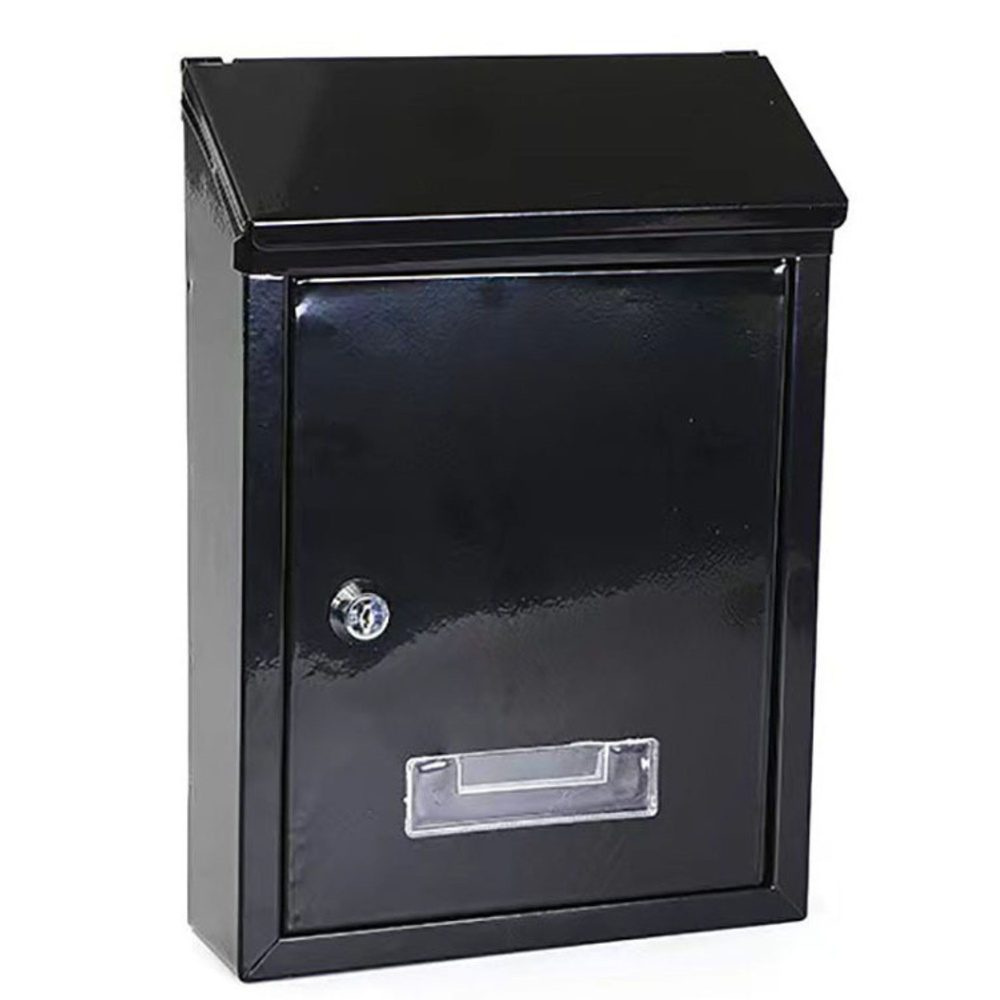 Skrzynka Pocztowa Na Listy Stal Ocynkowana Czarna 26,5x18,5x6,5cm - obrazek 4