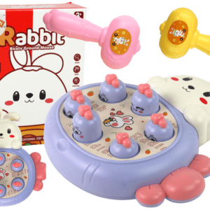 Gra Królik Do Zbijania Marchewki Zręcznościowa Whac-A-Mole Fioletowa