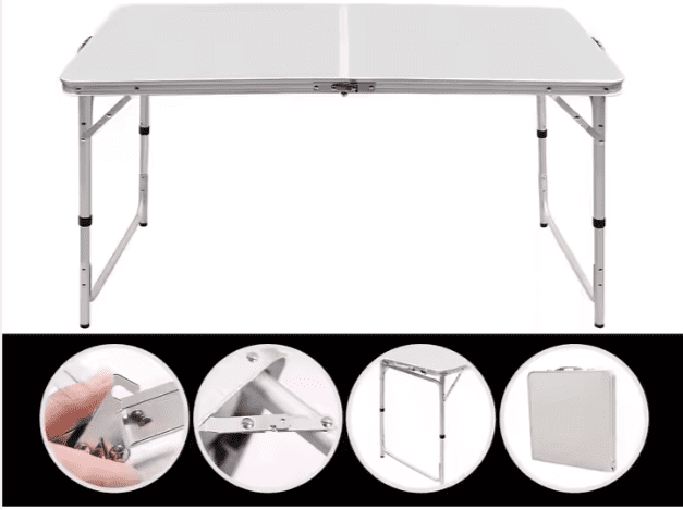 Zestaw Turystyczny Stolik Składany Kempingowy 4 Krzesła Szary - obrazek 8