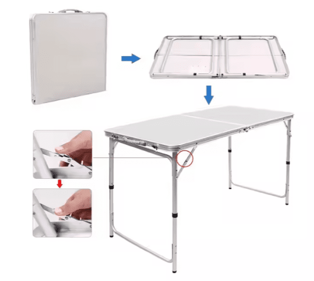 Zestaw Turystyczny Stolik Składany Kempingowy 4 Krzesła Szary - obrazek 7